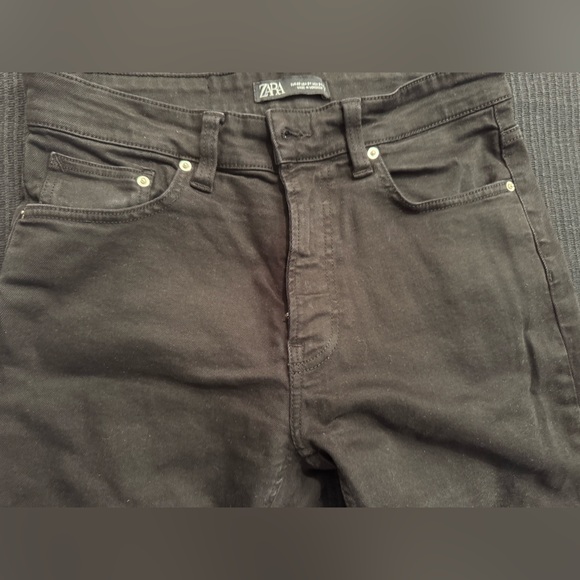 Zara black cropped jeans. Mint. - Picture 1 of 4